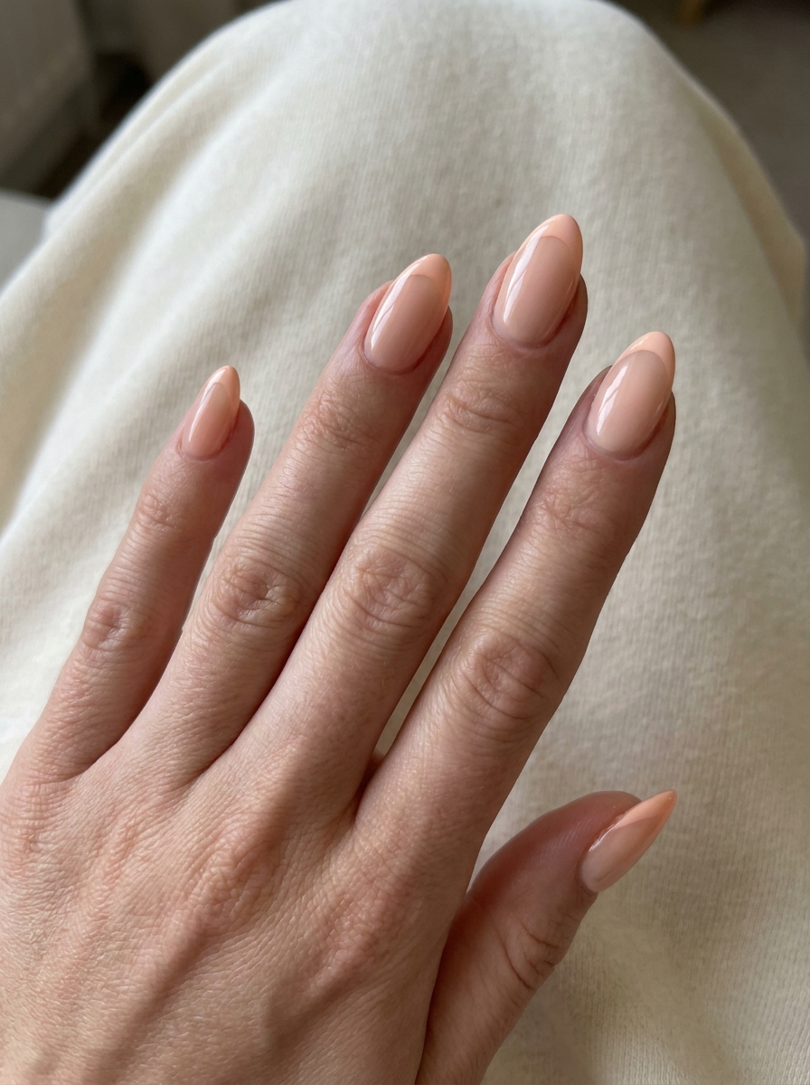 Milky Peach French Nails als Nägel Inspiration Sommer Schlicht Inspiration 2026